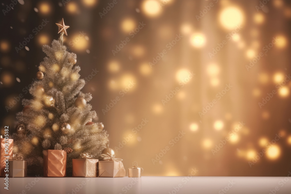 Merry Christmas Holiday Background. Illustration AI Generative.