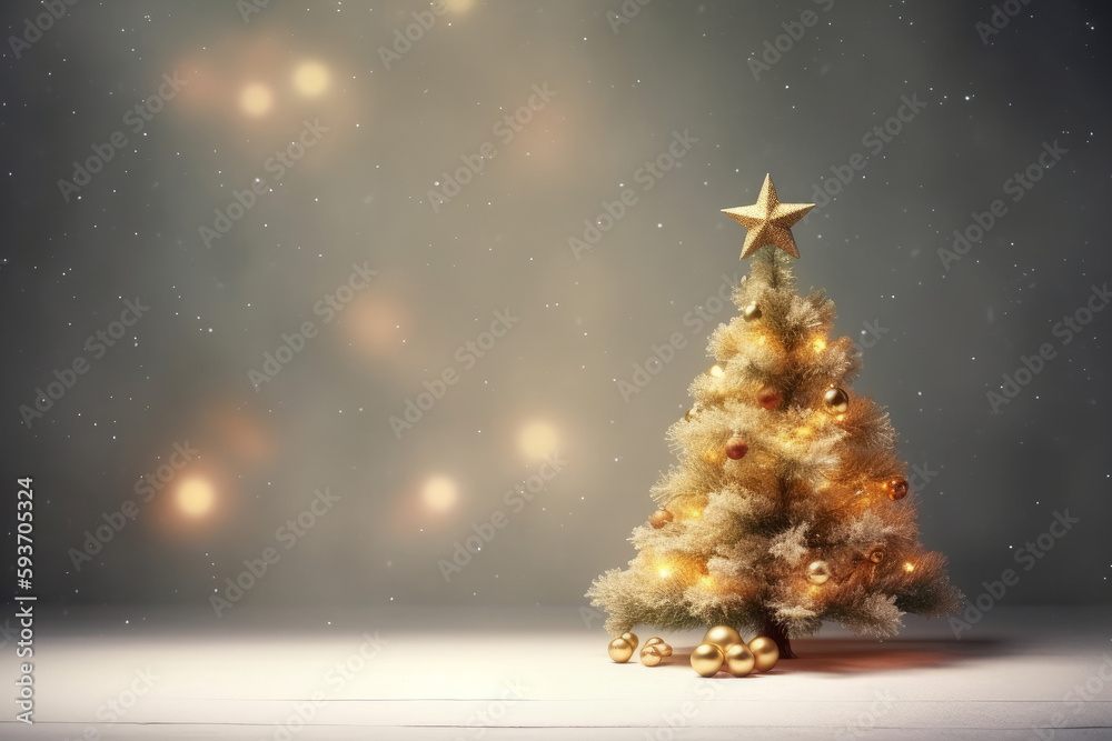 Merry Christmas Holiday Background. Illustration AI Generative.