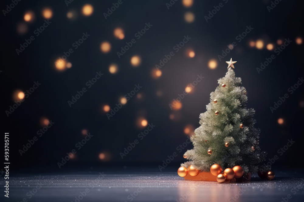 Merry Christmas Holiday Background. Illustration AI Generative.