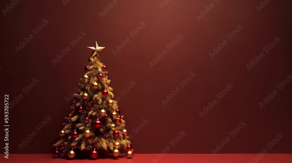 Merry Christmas Holiday Background. Illustration AI Generative.