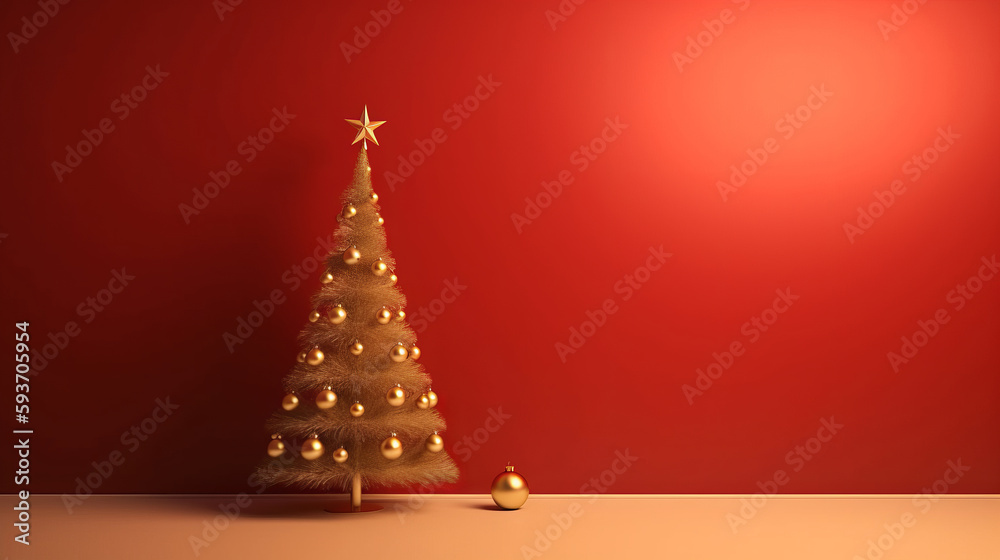 Merry Christmas Holiday Background. Illustration AI Generative.