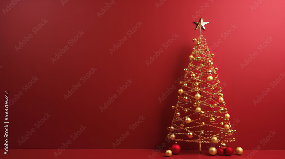 Merry Christmas Holiday Background. Illustration AI Generative.