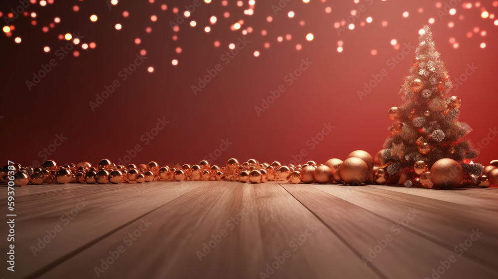 Merry Christmas Holiday Background. Illustration AI Generative.