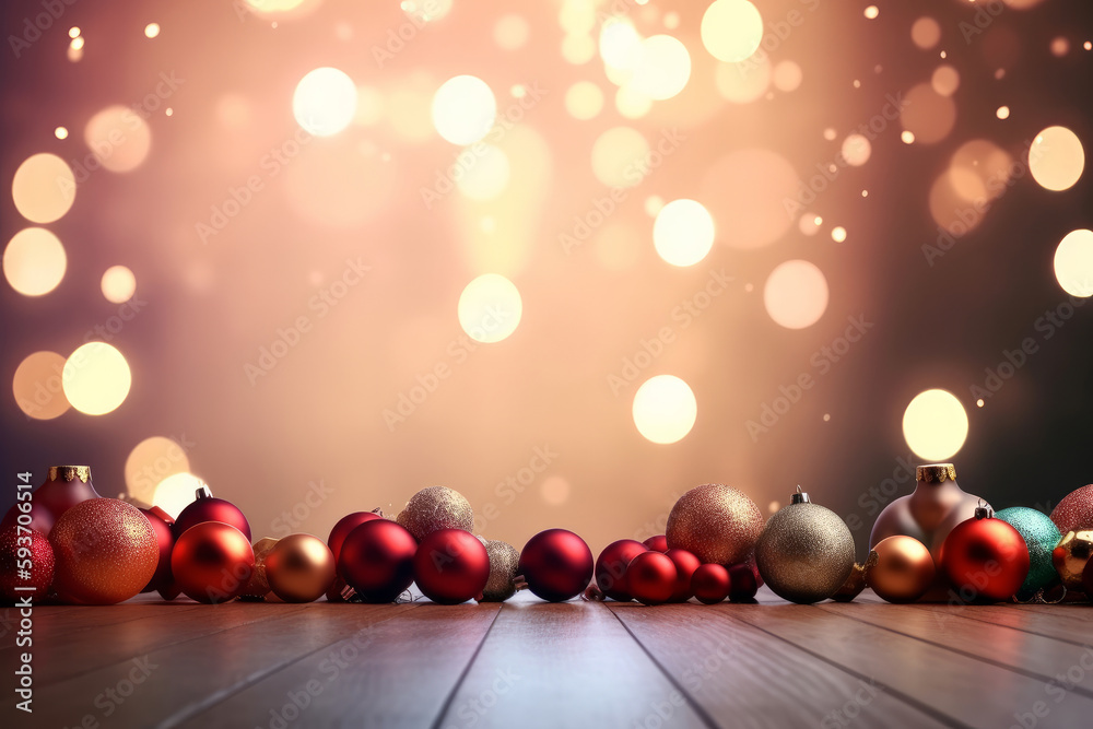 Merry Christmas Holiday Background. Illustration AI Generative.