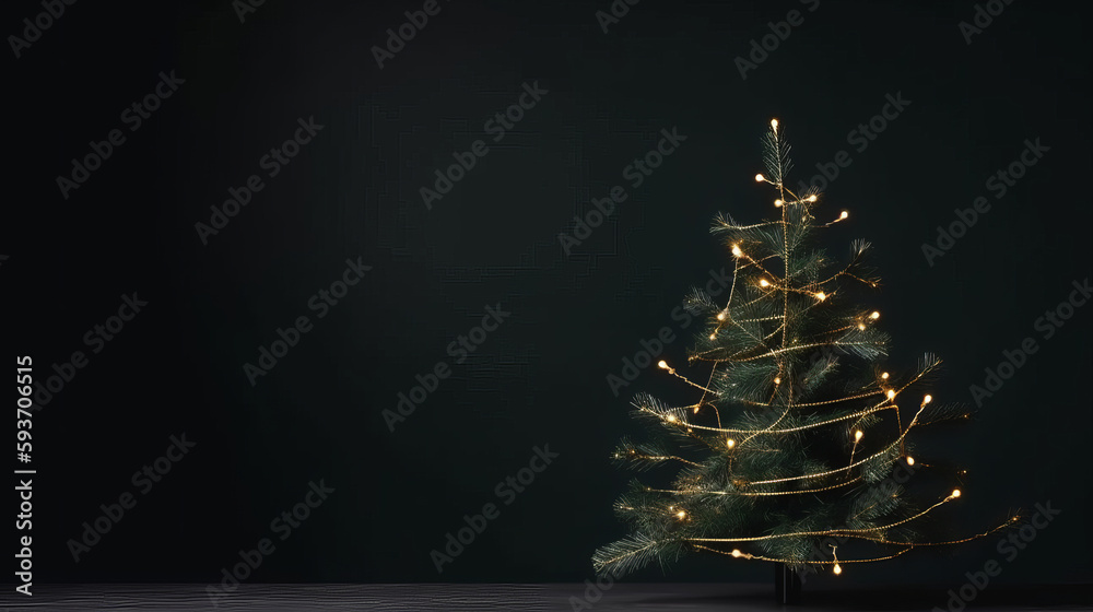 Merry Christmas Holiday Background. Illustration AI Generative.