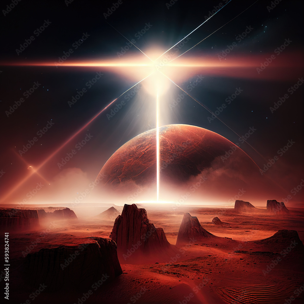 Red Alien World - Elements of this image furnished by NASA