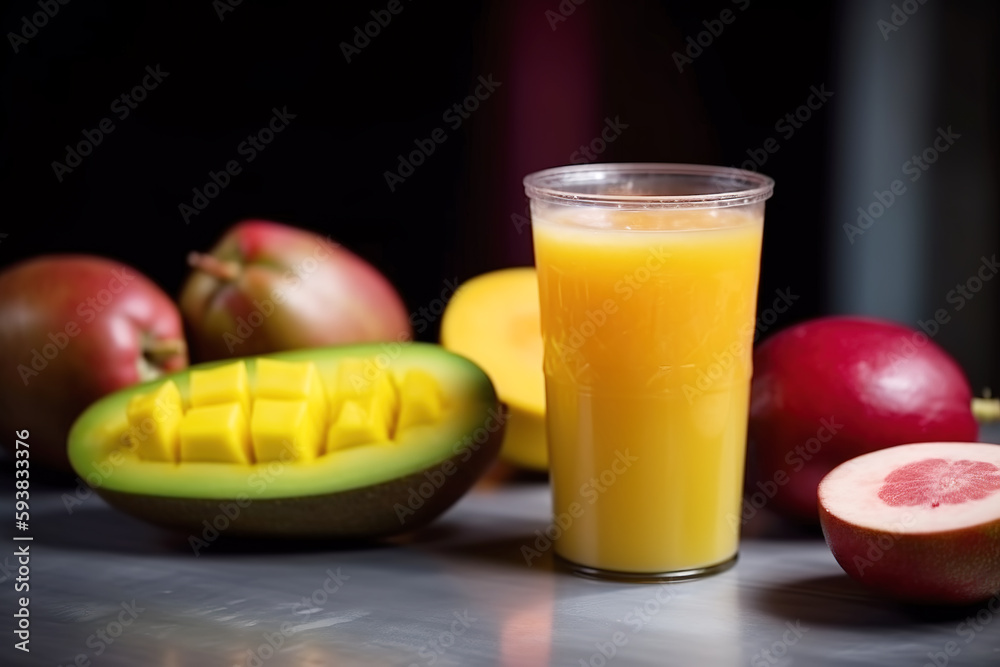 Fresh fruits and freshly squeezed juice from milk tea shops