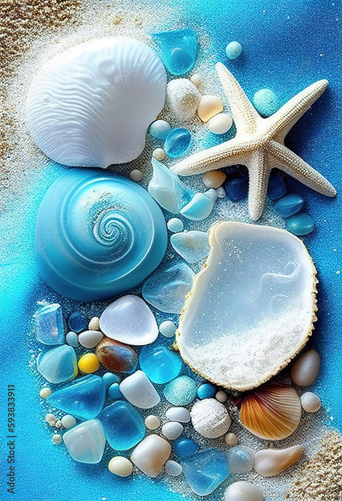 Outdoor Ocean Beach Shell Wallpaper..