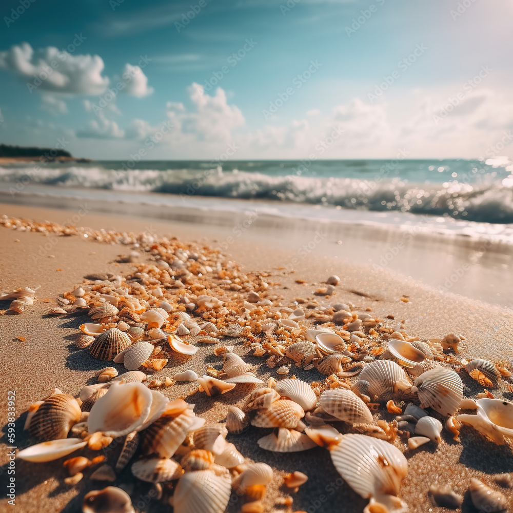 Outdoor Ocean Beach Shell Wallpaper..