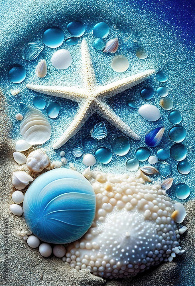 Outdoor Ocean Beach Shell Wallpaper..