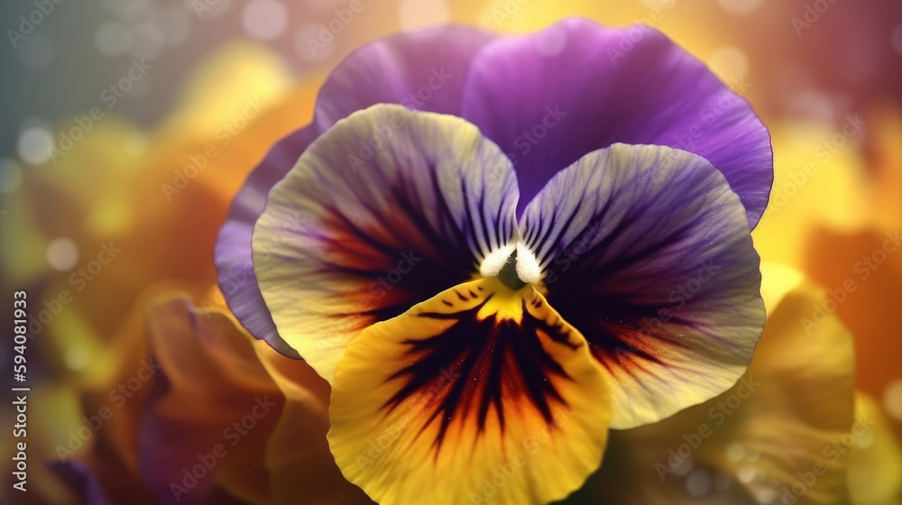 Pansy flower. Illustration AI Generative