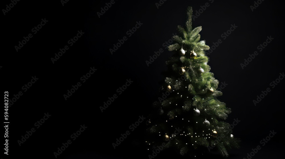 Christmas tree background. Illustration AI Generative.