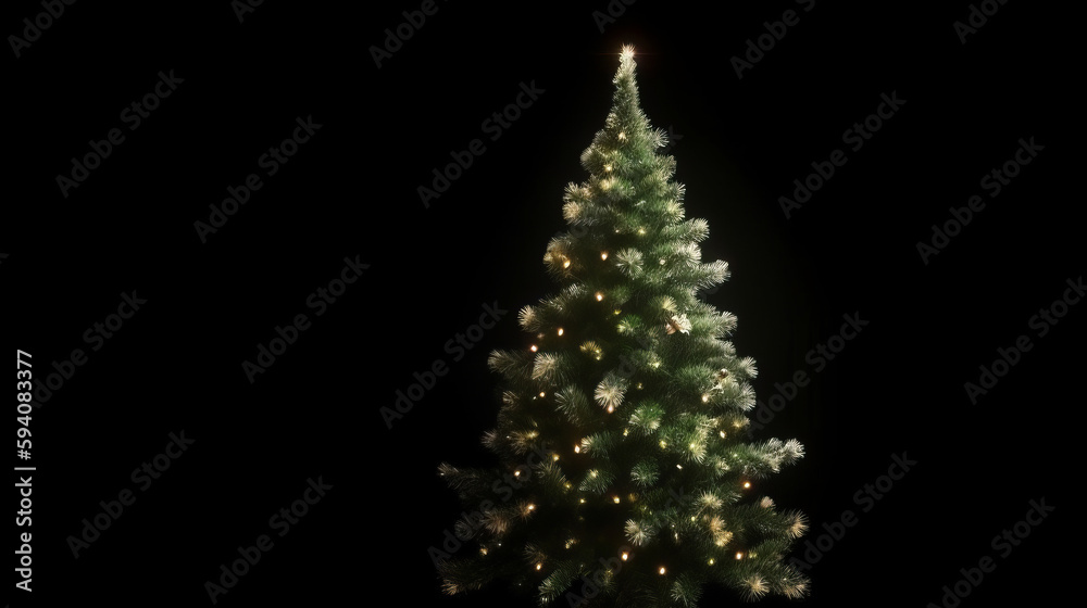 Christmas tree background. Illustration AI Generative.