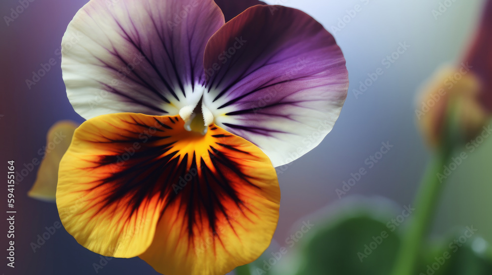 Pansy flower. Illustration AI Generative