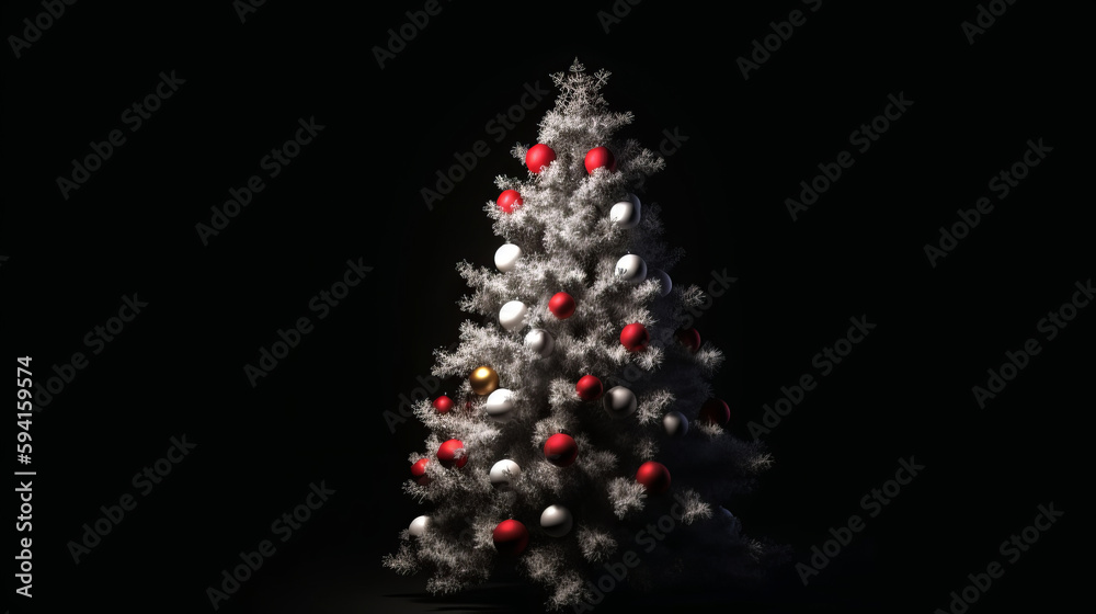 Christmas tree background. Illustration AI Generative.