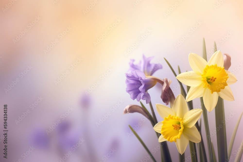  a bunch of flowers that are sitting in a vase on a table with a blurry background of flowers in the