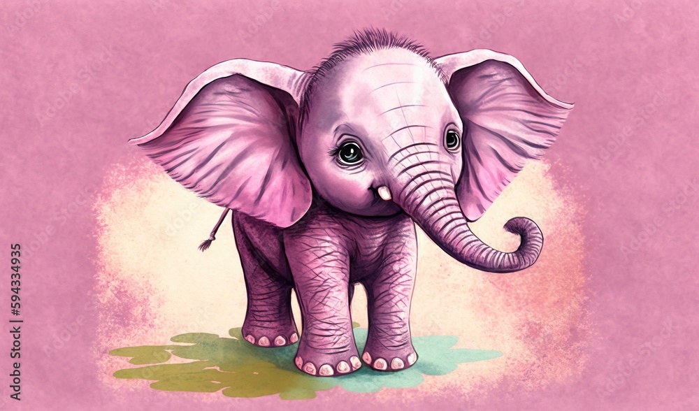  an elephant with a pink background and a pink background with a pink background and a pink elephant