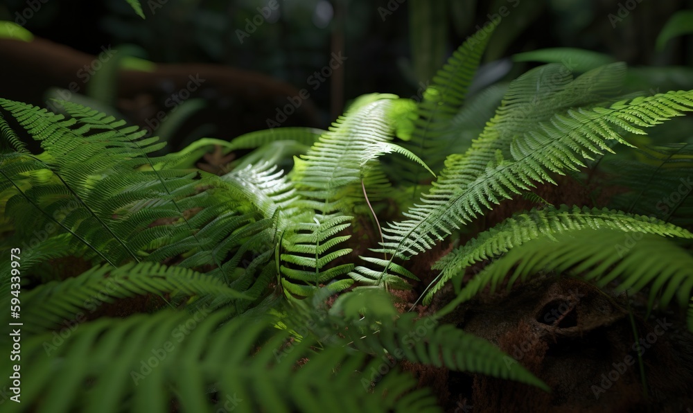  a close up of a fern plant with lots of green leaves on the top of the plant and the bottom of the 