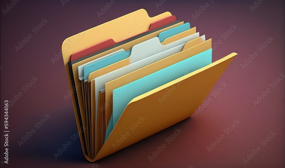  a stack of folders sitting on top of a purple table next to a purple wall with a red background and