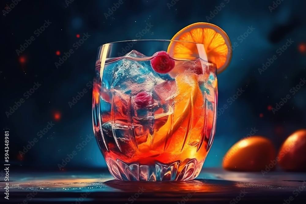  a glass of orange juice with a cherry on the rim and a garnish on the rim of the glass with a cherr