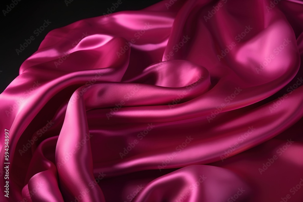  a close up of a pink satin fabric on a black background with room for text or image or image to put