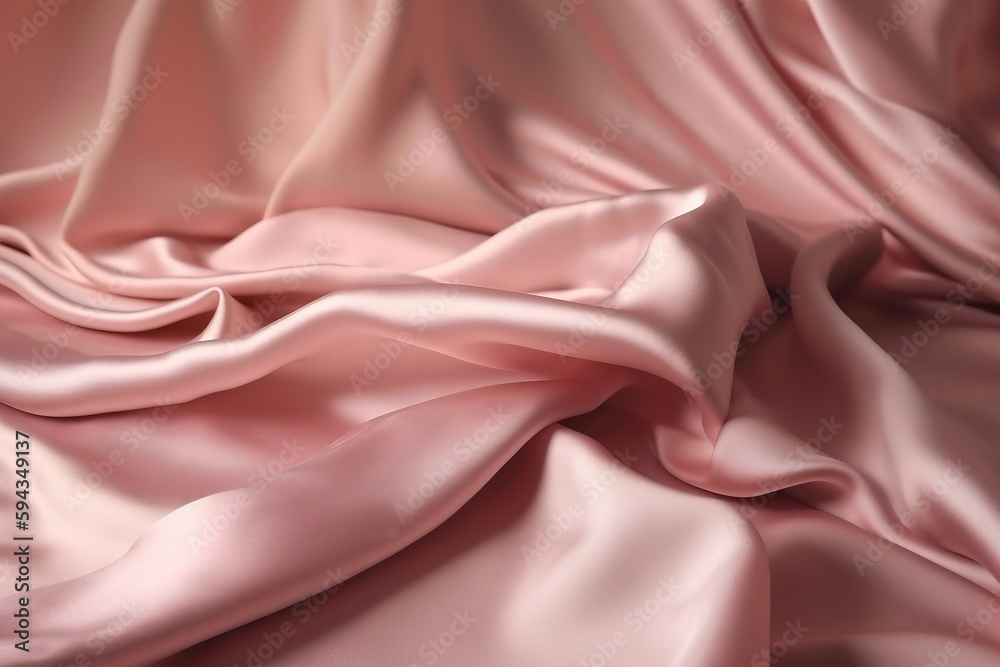  a close up view of a pink satin fabric with a very soft feel to its fabric, with a soft, flowing f