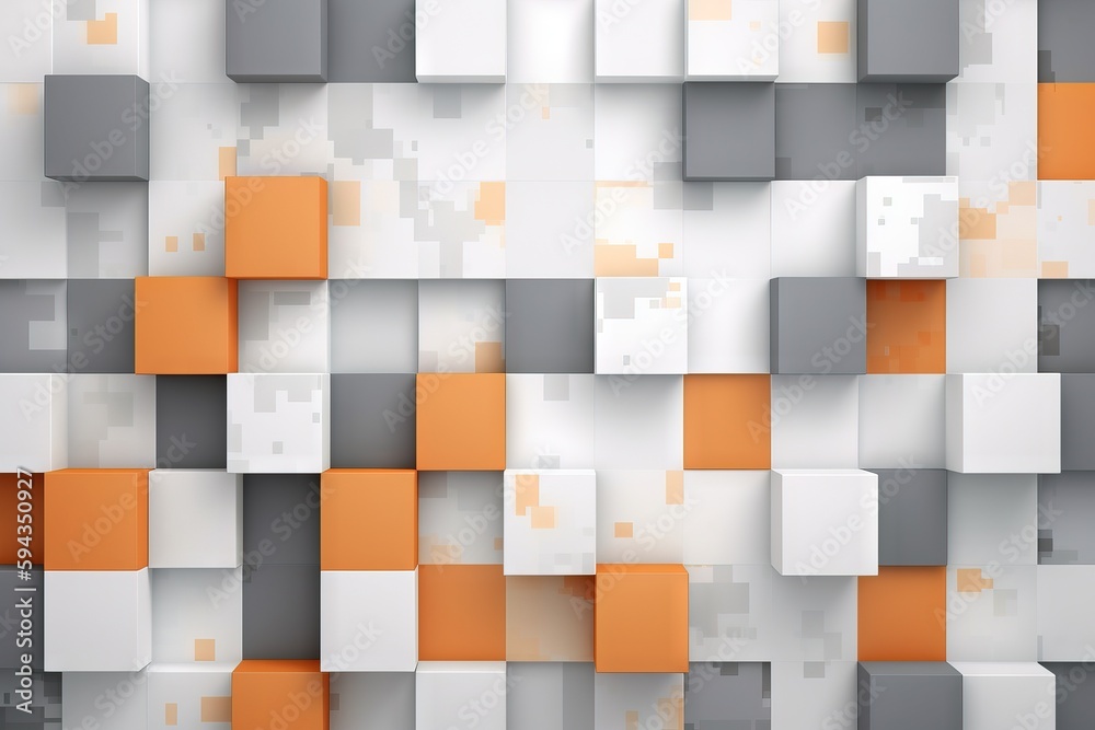  an orange and white abstract background with squares and rectangles in the center of the image, wit