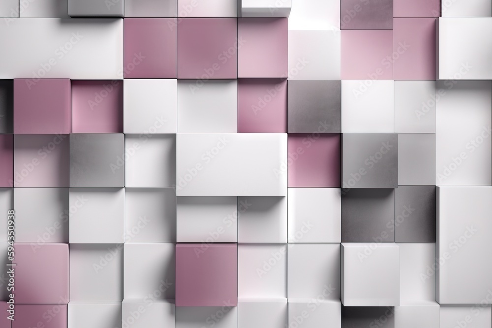  a very pretty pink and white wallpaper with squares on its sides and a pink and white wallpaper on