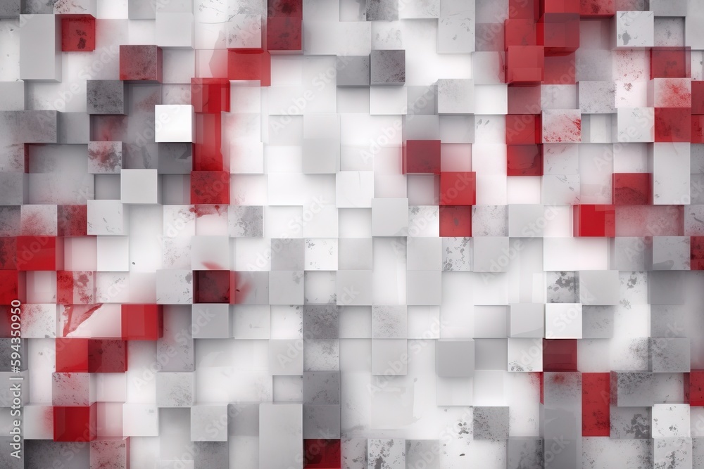  a red and white abstract background with squares and rectangles in the middle of the image and a re