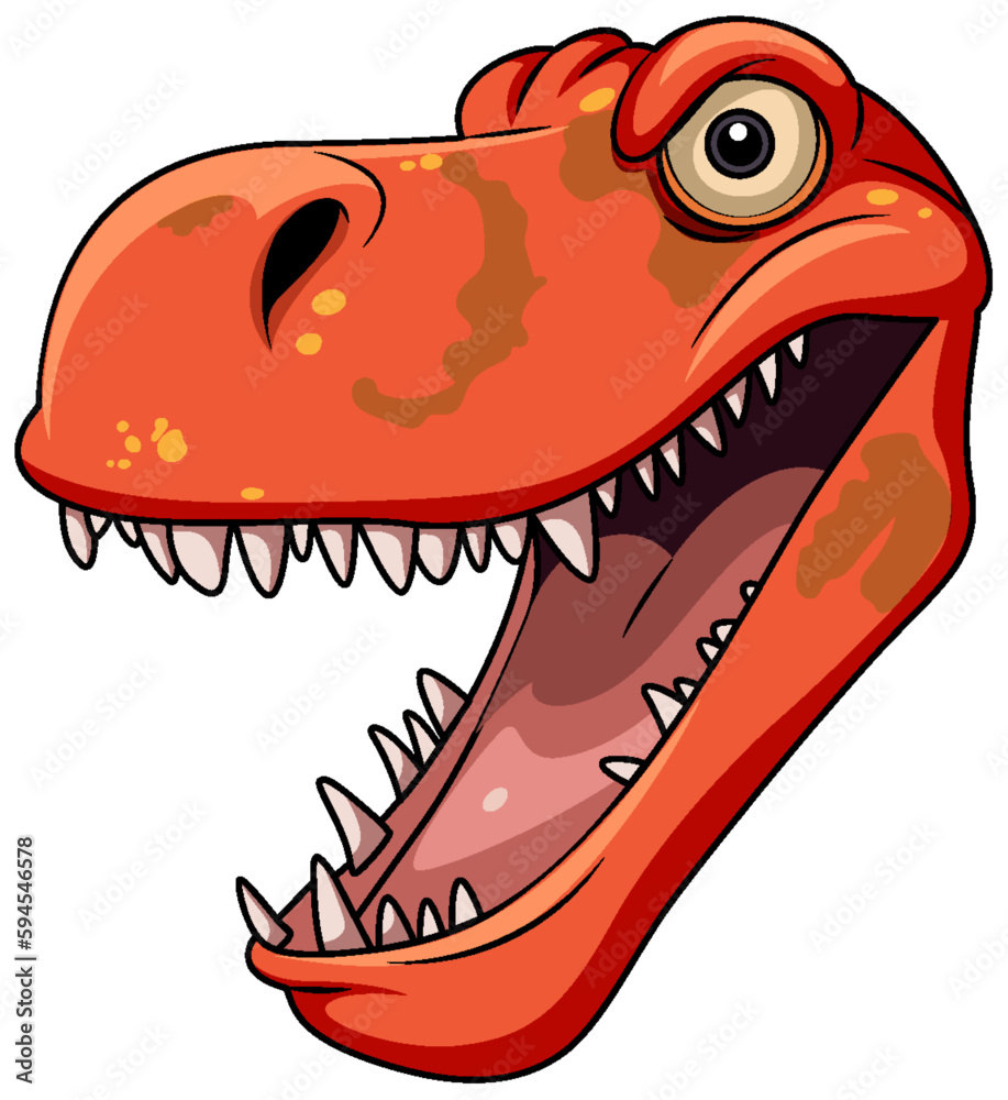 A Tyrannosaurus cartoon isolated