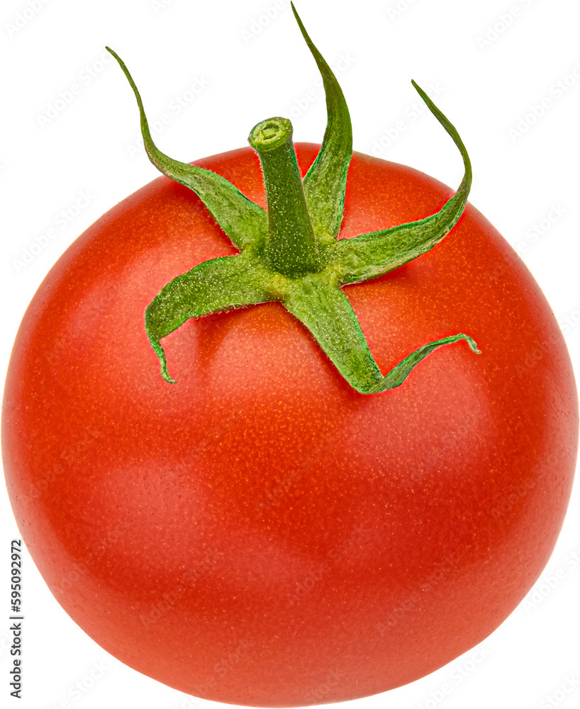 One cherry tomato isolated on white background