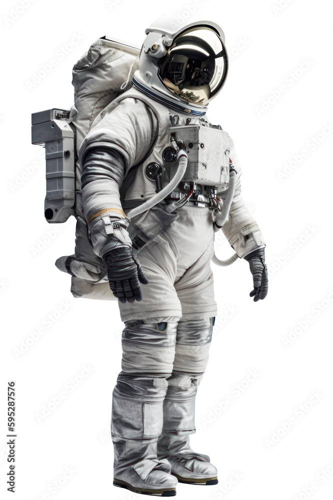 Space suits isolated on transparent background.  Ai generated.