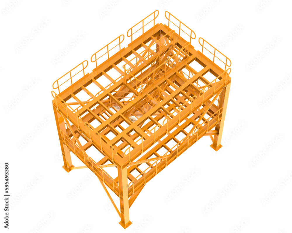 Platform isolated on transparent background. 3d rendering - illustration