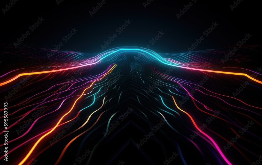 Abstract wallpaper with colorful neon line