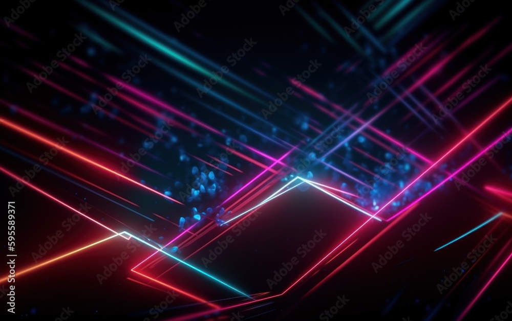 Abstract wallpaper with colorful neon line