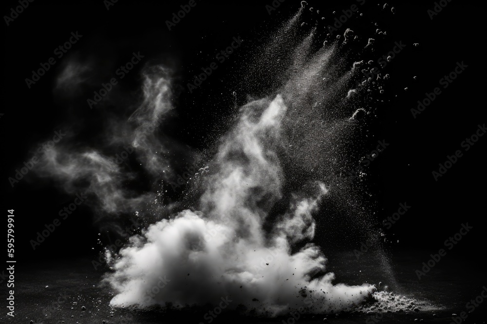 monochromatic cloud of smoke captured in a photograph. Generative AI