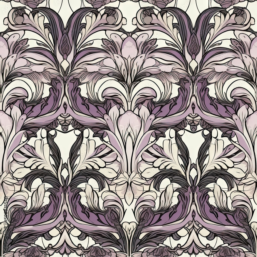 Orchid flower seamless pattern. Floral seamless background. Generative AI