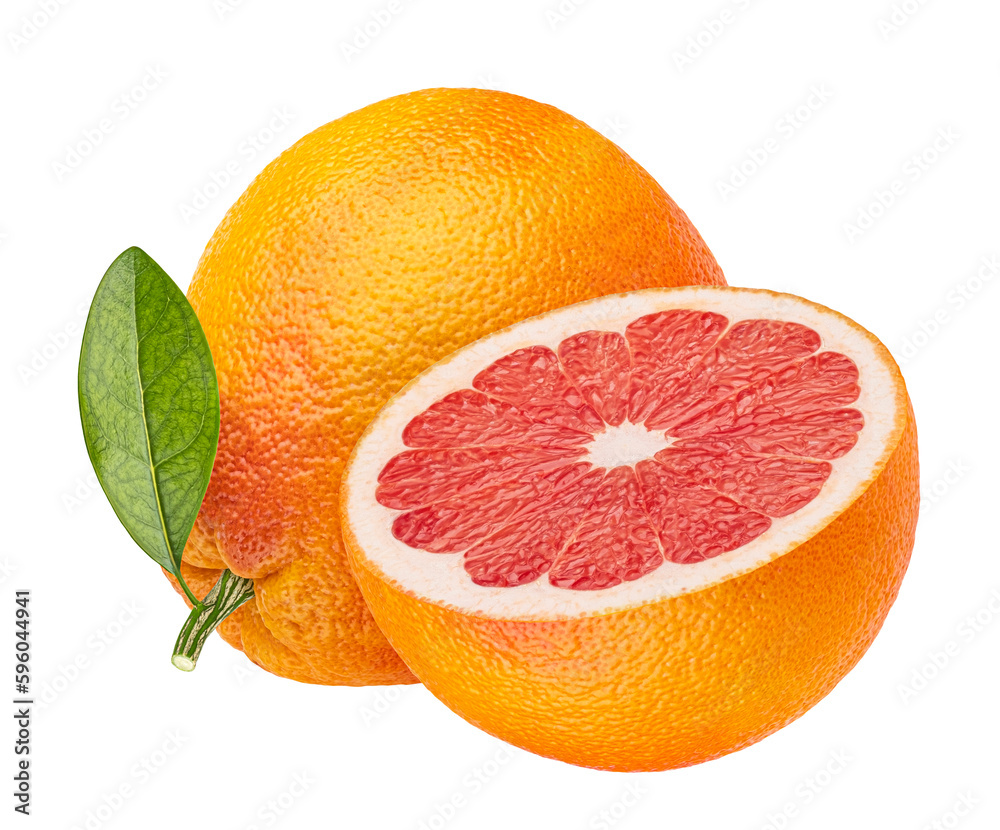 Grapefruit isolated on white background with clipping path