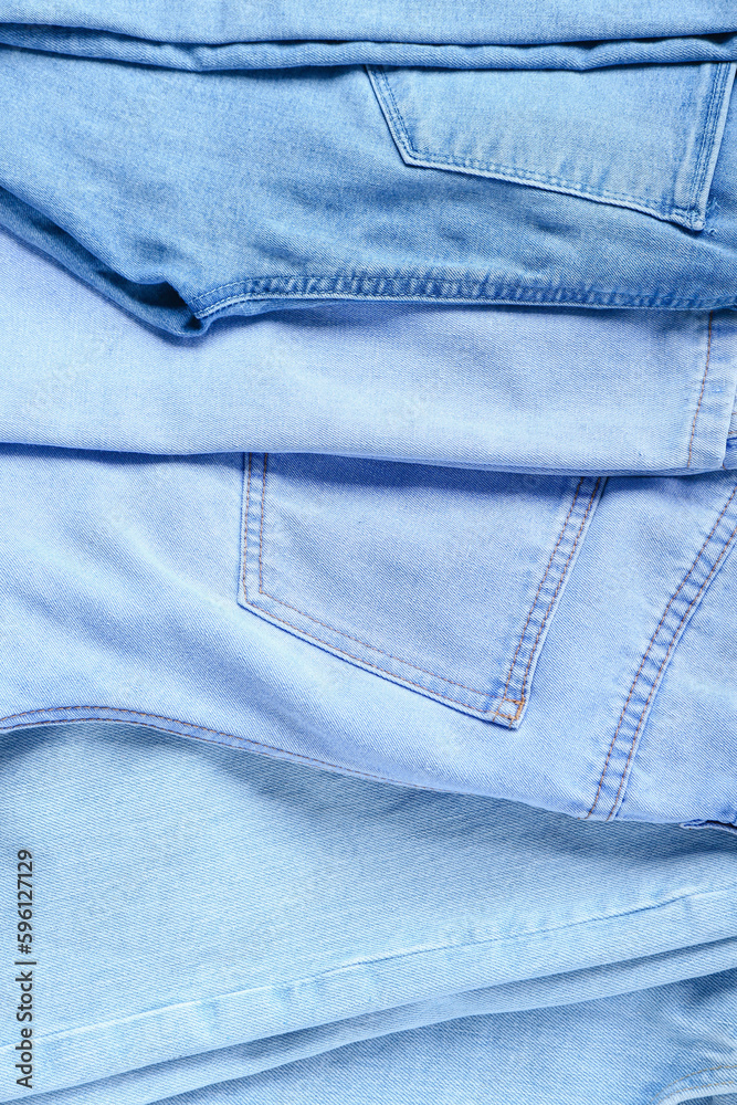 Blue jeans as background, closeup