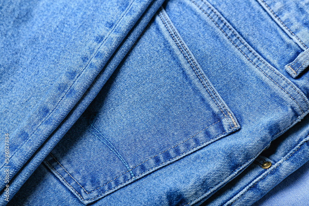 Blue jeans as background, closeup