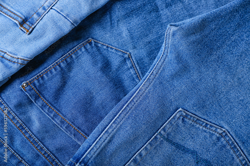 Blue jeans as background, closeup