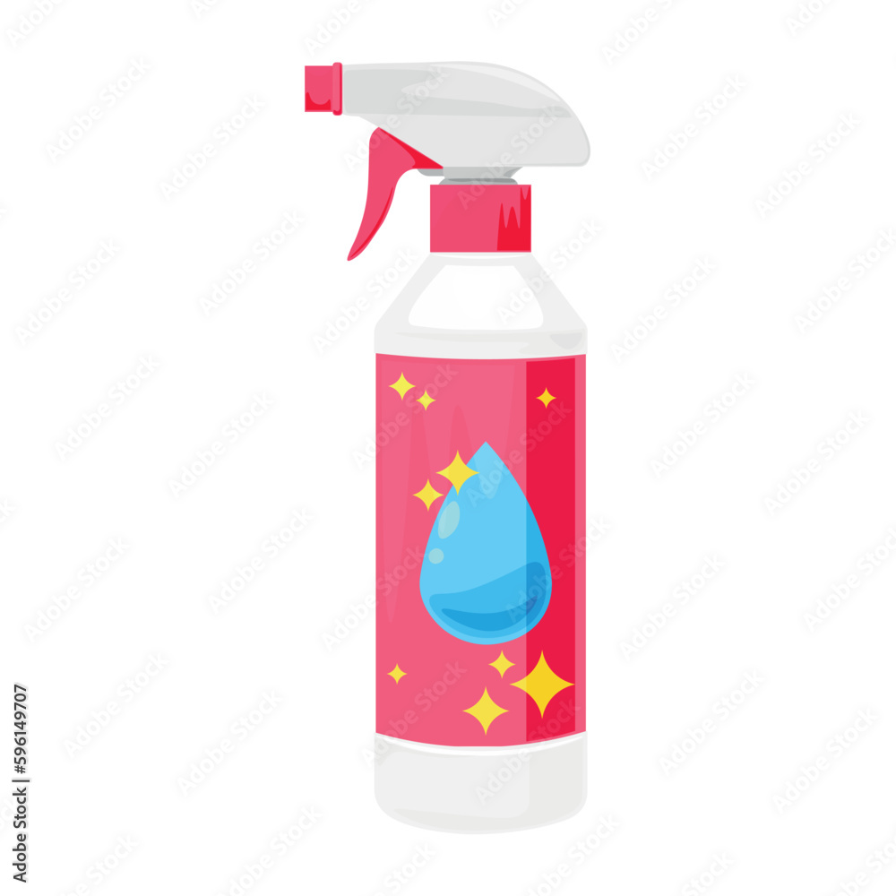 Bottle of detergent for housecleaning on white background