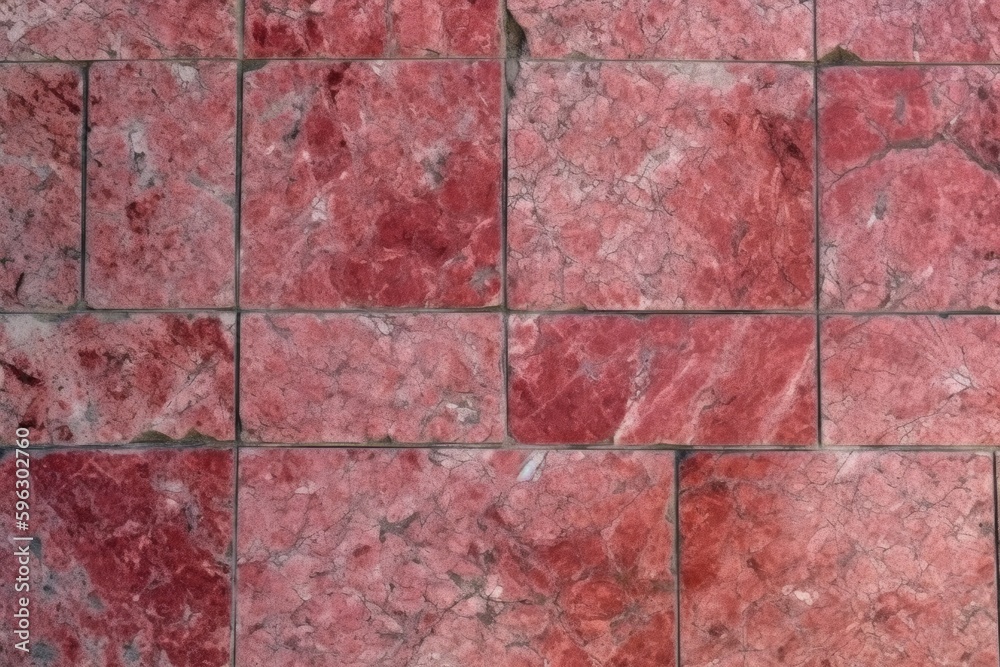 detailed view of a vibrant red marble floor. Generative AI