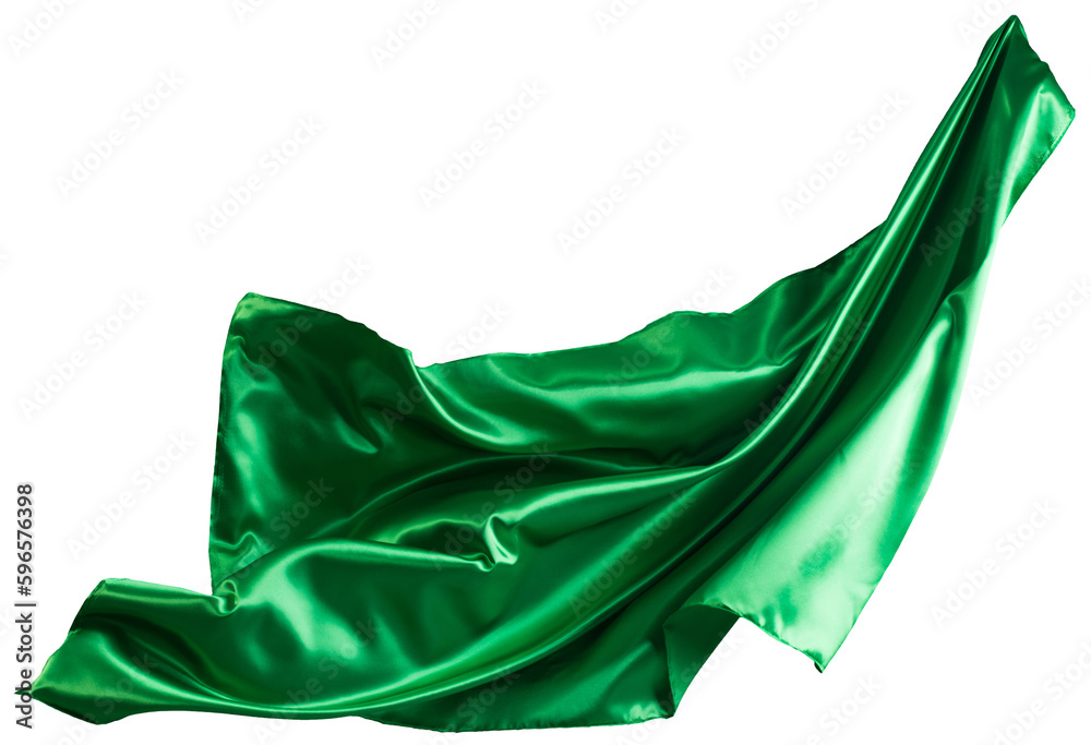 Green cloth flutters