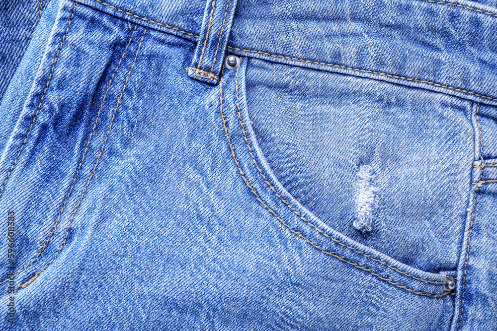 Blue jeans as background, closeup