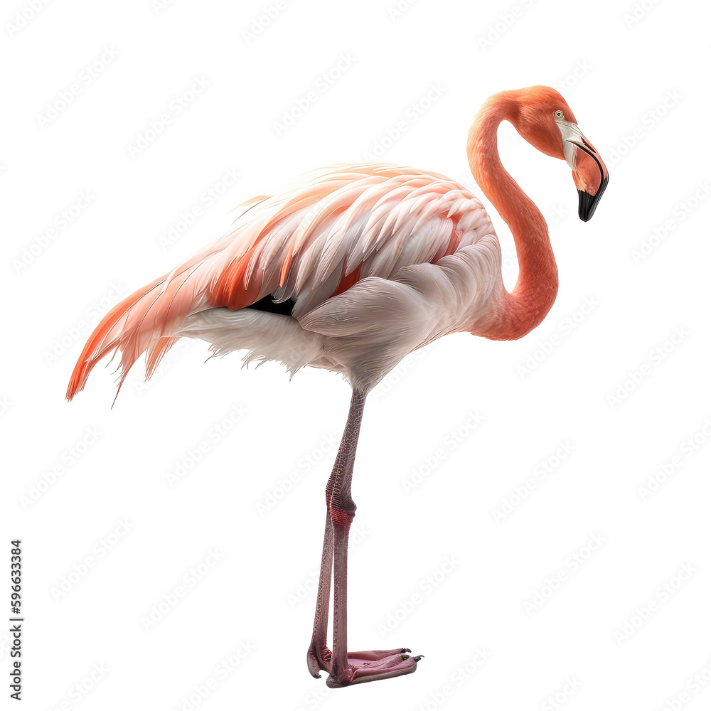 flamingo isolated on white	 