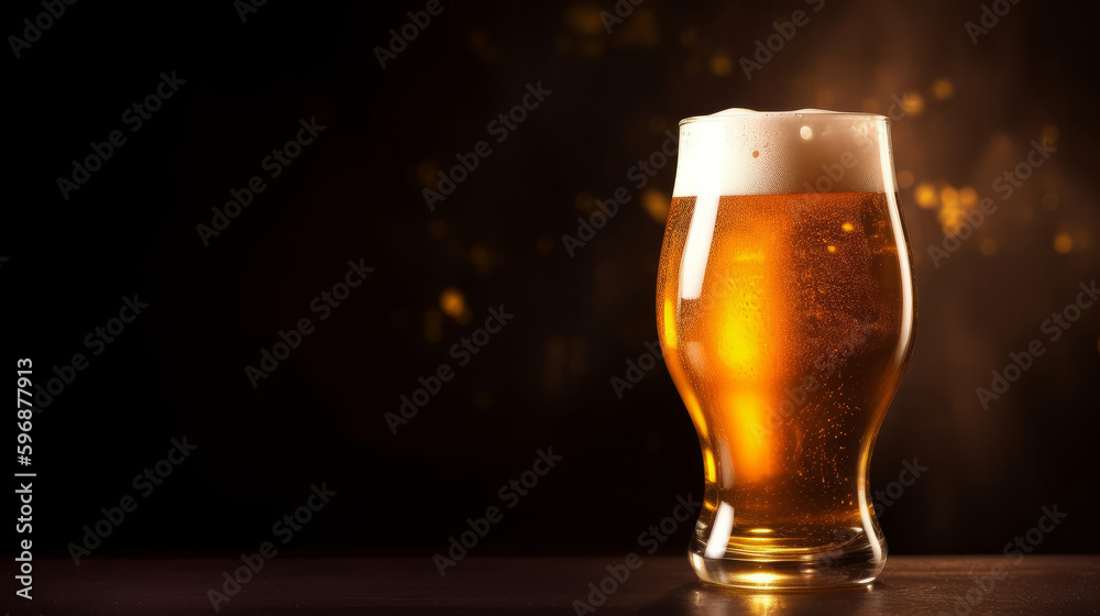 Beer glass. Illustration AI Generative.