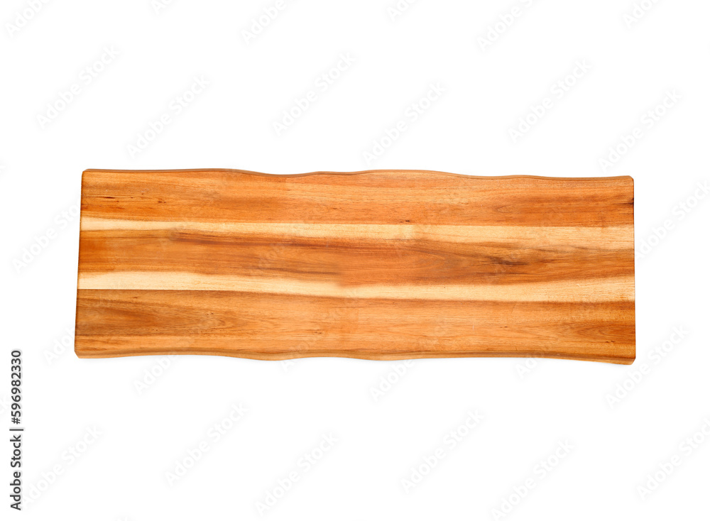 Empty wooden board isolated on white background