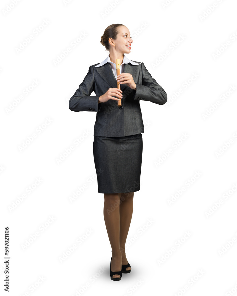 Business woman with flute