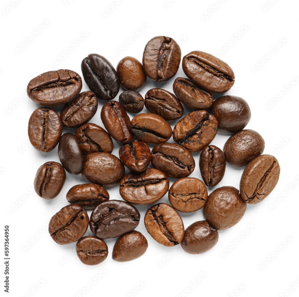 Coffee beans isolated on white background